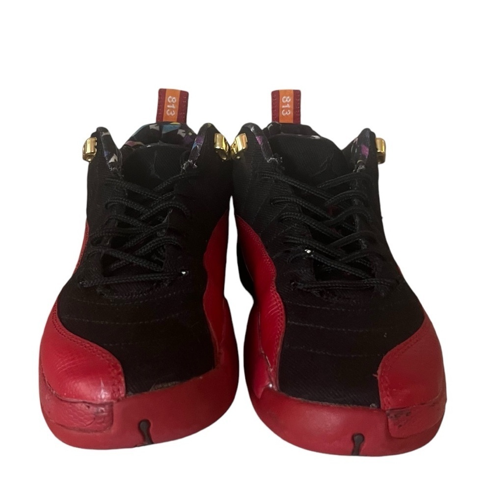 Jordan Athletic Shoes in Black and Red with Gold Highlights - Picture 4 of 14